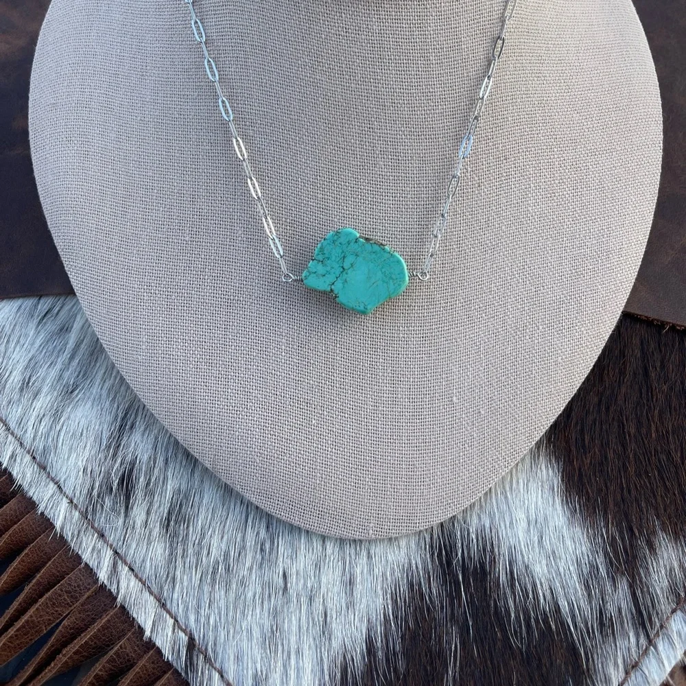 Turquoise slab necklace - Picture 1 of 2